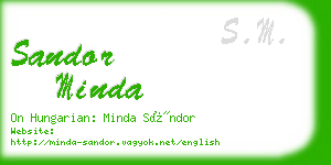 sandor minda business card